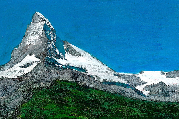 zwitserland,zermatt,matterhorn,berglandschap,moderne,kunst,schilderij
