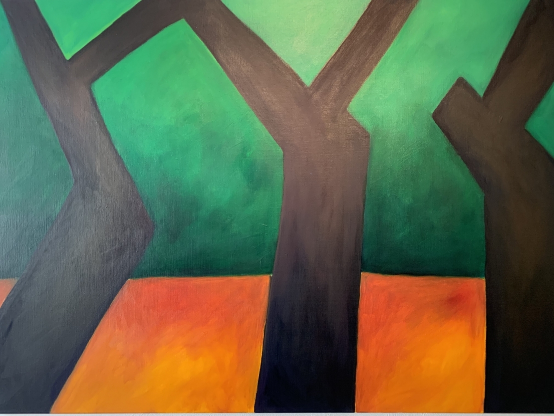 kleurrijk bos schilderij advandenboom olieverf